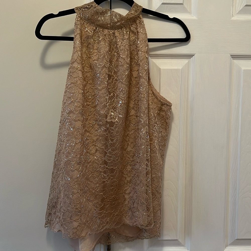 Gorgeous Jcrew Lace tie in back- sleeveless top. size XL. never worn.